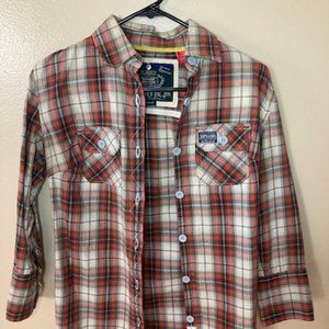 Superdry Plaid Long Sleeve Button-Down (Red)